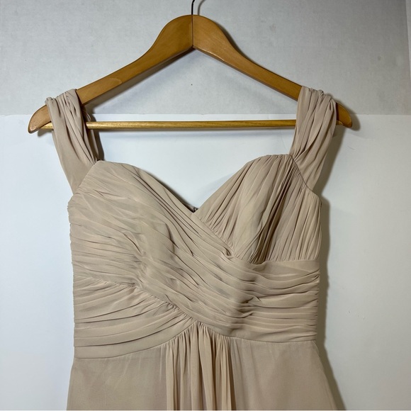 Dessy Collection by Vivian Diamond Blush Pink Lux Chiffon Dress 0 Convertible - Picture 9 of 12